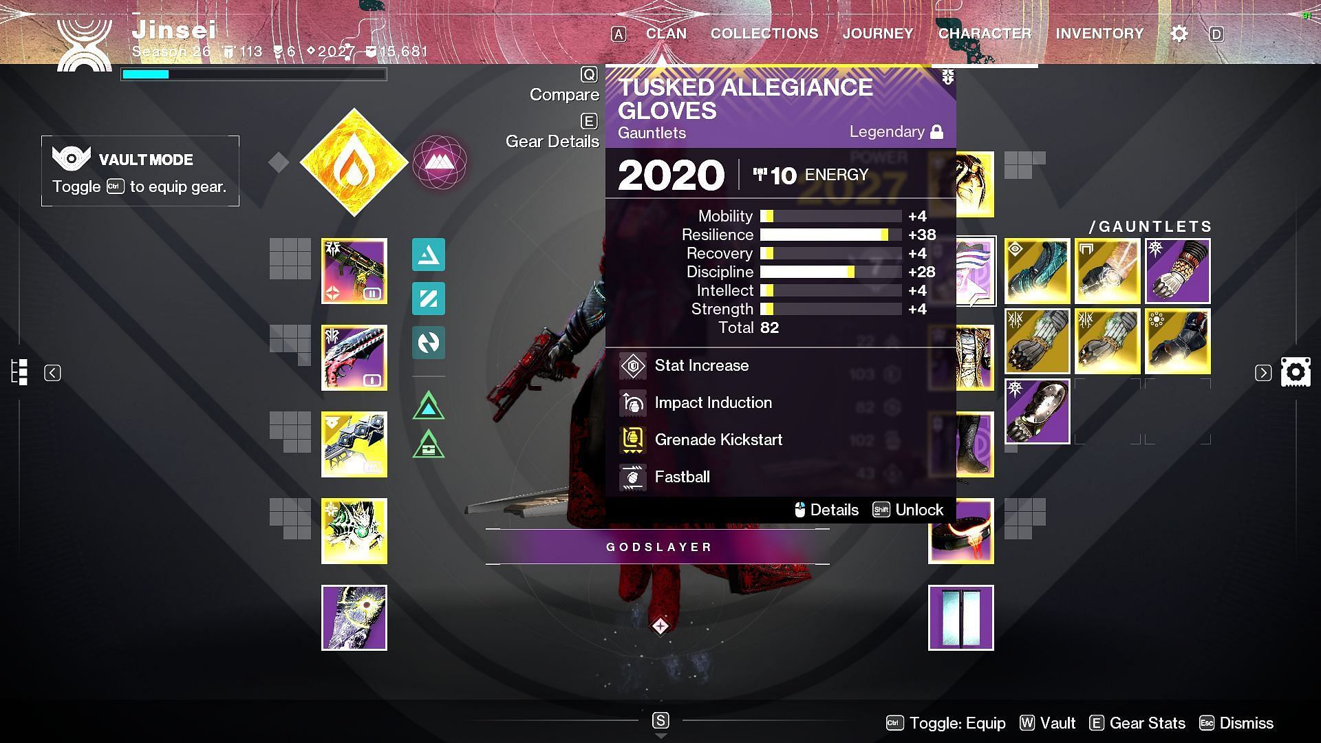 Stat spike on current Destiny 2 armor (Image via Bungie)